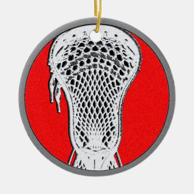 Lacrosse Team Player Award Ceramic Ornament (Front)