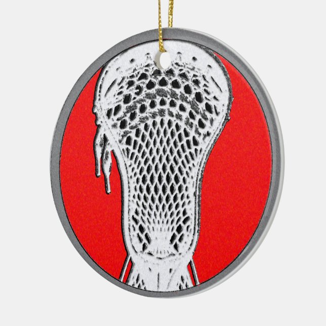 Lacrosse Team Player Award Ceramic Ornament (Left)
