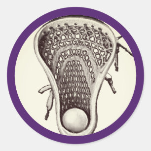 Lacrosse Team Purple Classic Round Sticker