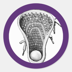 Lacrosse Team Purple Classic Round Sticker