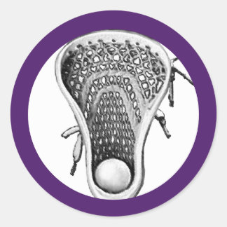 Lacrosse Team Purple Classic Round Sticker