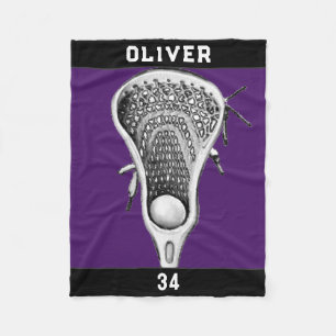 Lacrosse Team Purple Fleece Blanket