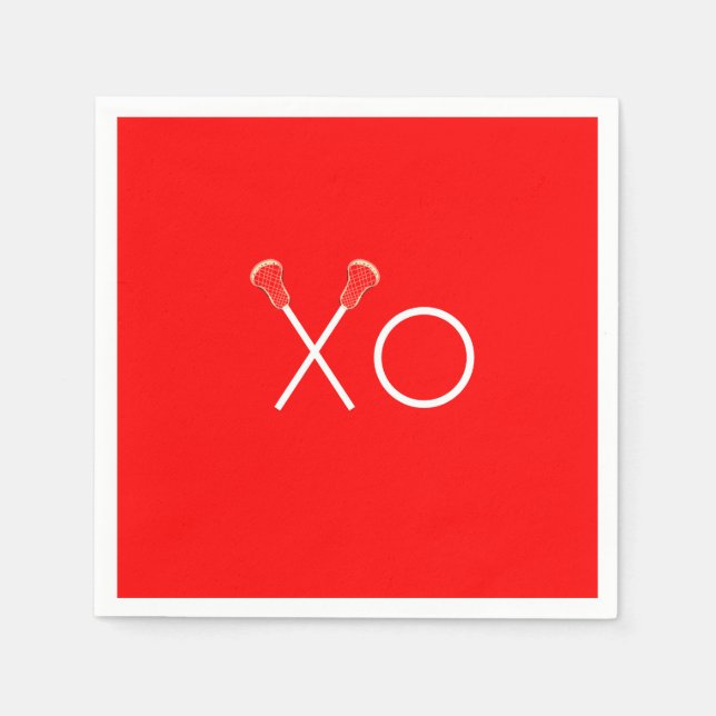 Lacrosse Team Red Napkin (Front)