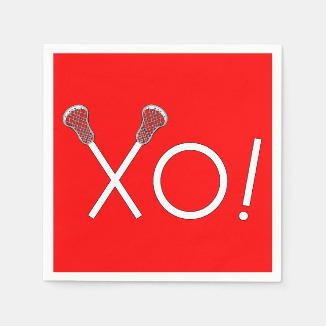 Lacrosse Team Red Napkin (Front)
