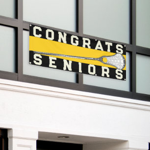 Lacrosse Team Seniors Yellow Congrats Banner