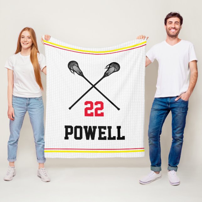 lacrosse team spirit player number school colours  fleece blanket (In Situ)