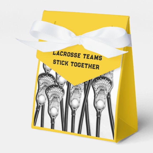 Lacrosse Team Yellow Favour Box (Front Side)