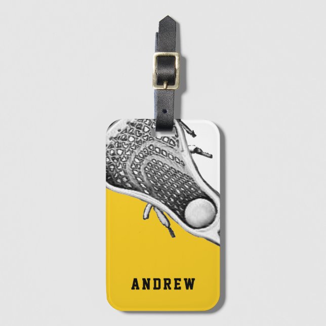 Lacrosse Team Yellow Luggage Tag (Front Vertical)