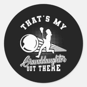 Lacrosse That's My Granddaughter Out There Grandpa Classic Round Sticker