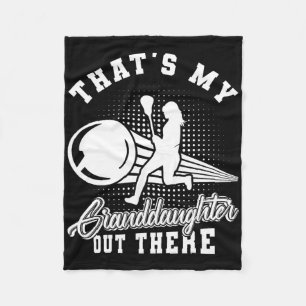 Lacrosse That's My Granddaughter Out There Grandpa Fleece Blanket