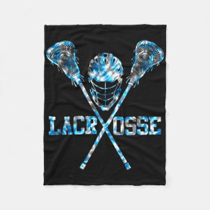 Lacrosse Tie Dye For Men Women Girls Boys Lax Helm Fleece Blanket
