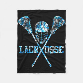 Lacrosse Tie Dye For Men Women Girls Boys Lax Helm Fleece Blanket