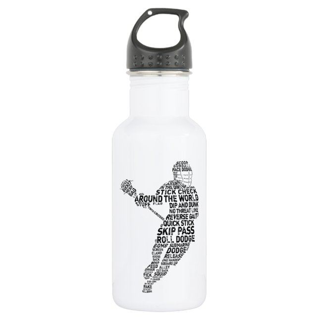 Lacrosse Typography Design 532 Ml Water Bottle (Front)