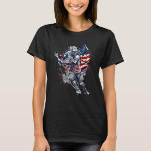 Lacrosse US Flag Lacrosse Player Helmet sticks men T-Shirt