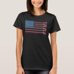 Lacrosse USA American Flag Lax Patriotic Lacrosse T-Shirt