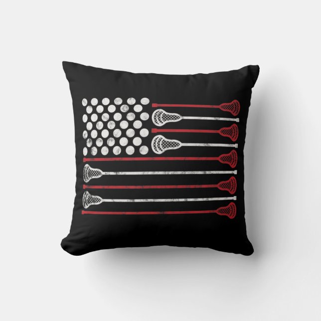 Lacrosse USA Flag Lax  Cushion (Front)