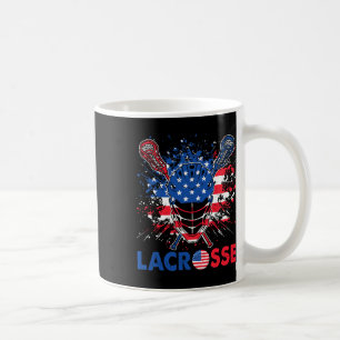 Lacrosse Usa Flag Lax Helmet Sticks 4th Of July Coffee Mug