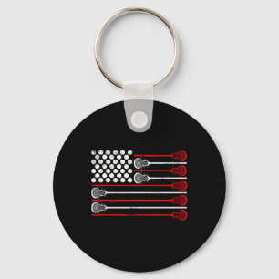 Lacrosse Usa Flag Lax Key Ring