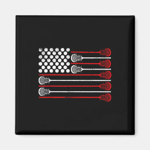 Lacrosse Usa Flag Lax Magnet