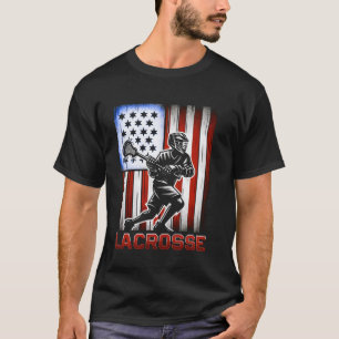 Lacrosse USA Flag Lax Men Women Boys Girls Vintage T-Shirt
