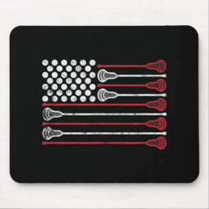 Lacrosse USA Flag Lax  Mouse Pad