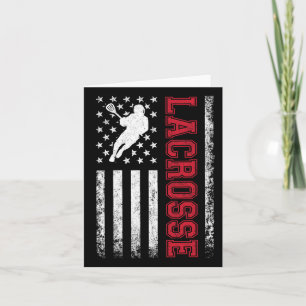 Lacrosse Usa Flag Lax Shirt Men Women Boys Girls Card