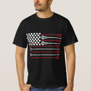 Lacrosse USA Flag Lax  T-Shirt