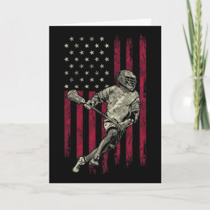 Lacrosse Vintage American Flag 4th Of July Tee Gif Card