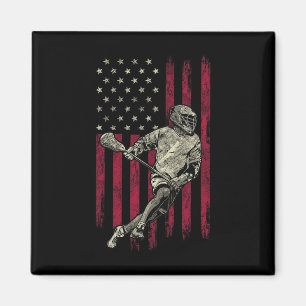 Lacrosse Vintage American Flag 4th Of July Tee Gif Magnet