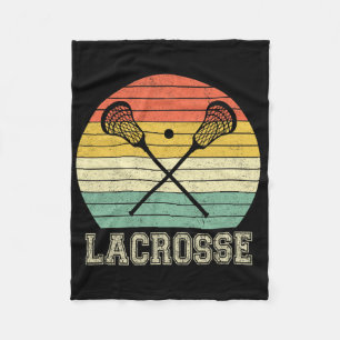 Lacrosse Vintage Retro Lacrosse Stick Sun Gifts Fleece Blanket