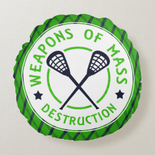 Lacrosse Weapons of Mass Destruction Round Pillow