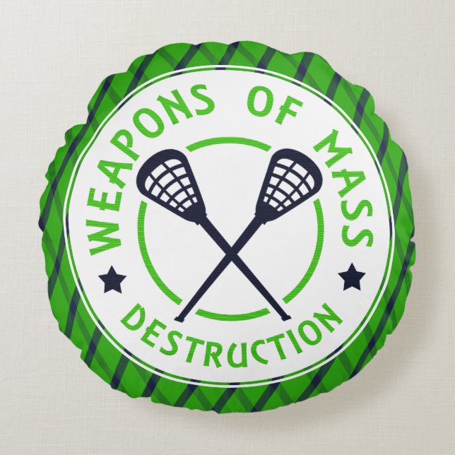 Lacrosse Weapons of Mass Destruction Round Pillow (Front)