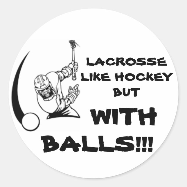 Lacrosse with Balls Classic Round Sticker (Front)