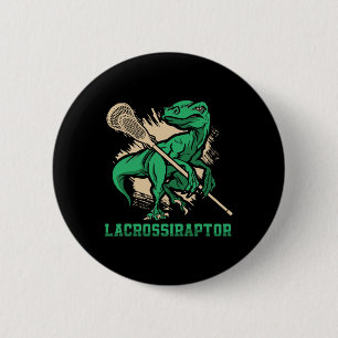 Lacrossiraptor Lacrosse Player Lax Lover Sport Din 6 Cm Round Badge