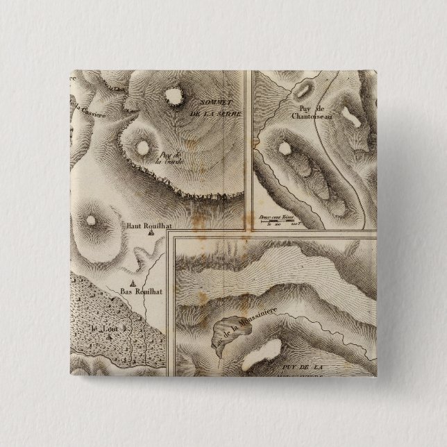 Lacs volcaniques 15 cm square badge (Front)