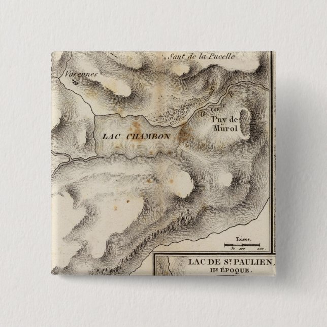 Lacs volcaniques 15 cm square badge (Front)