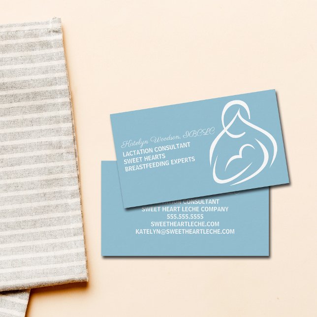 Lactation Consultant Breastfeeding Baby Blue Business Card (Creator Uploaded)