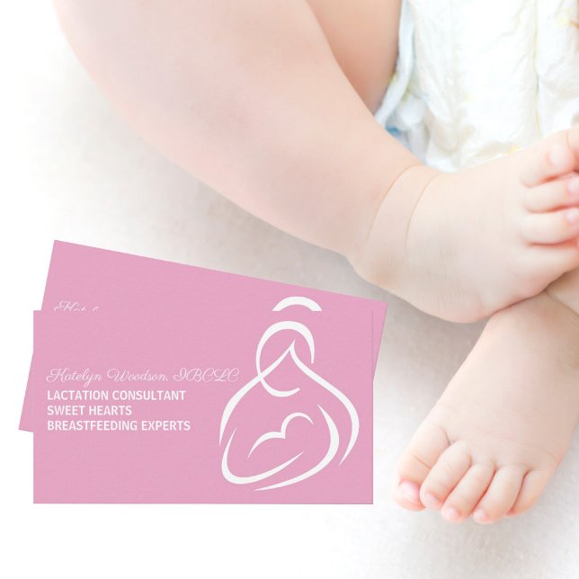 Lactation Consultant Breastfeeding Expert Pink Business Card (Creator Uploaded)