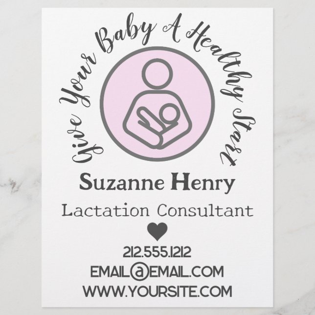 Lactation Consultant Breastfeeding Leche Baby Flyer (Front)