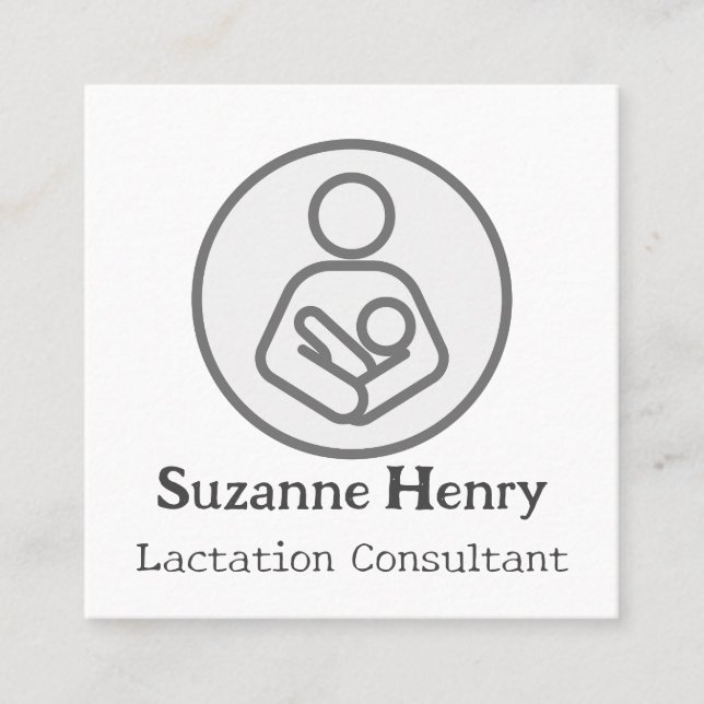 Lactation Consultant Breastfeeding Leche Baby Square Business Card (Front)