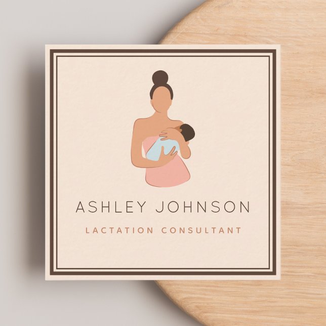 Lactation Consultant Breastfeeding Maternity Cream Square Business Card (Creator Uploaded)