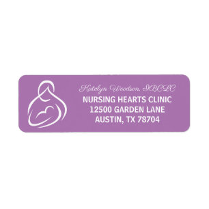 Lactation Consultant Clinic Purple Return Address Label