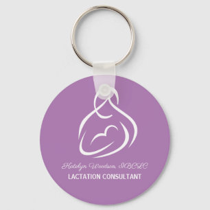 Lactation Consultant Custom Purple Breastfeeding Key Ring