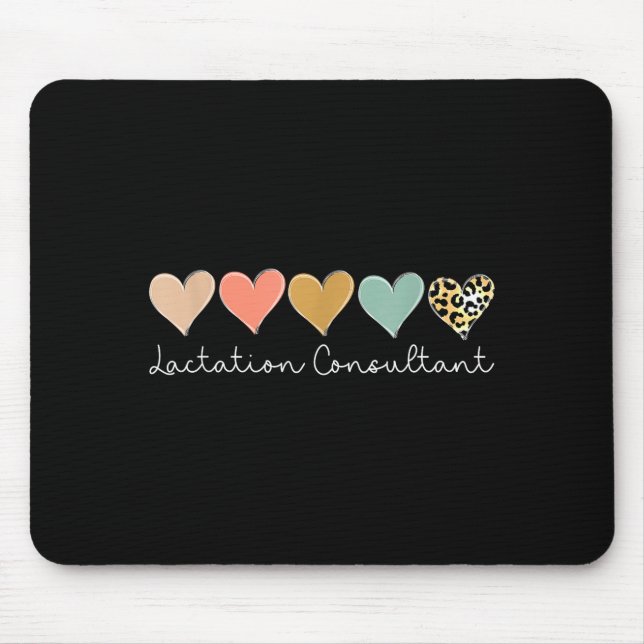 Lactation Consultant Leopard Heart, Valentine's Da Mouse Pad (Front)