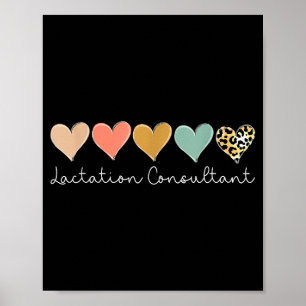 Lactation Consultant Leopard Heart, Valentines Day Poster