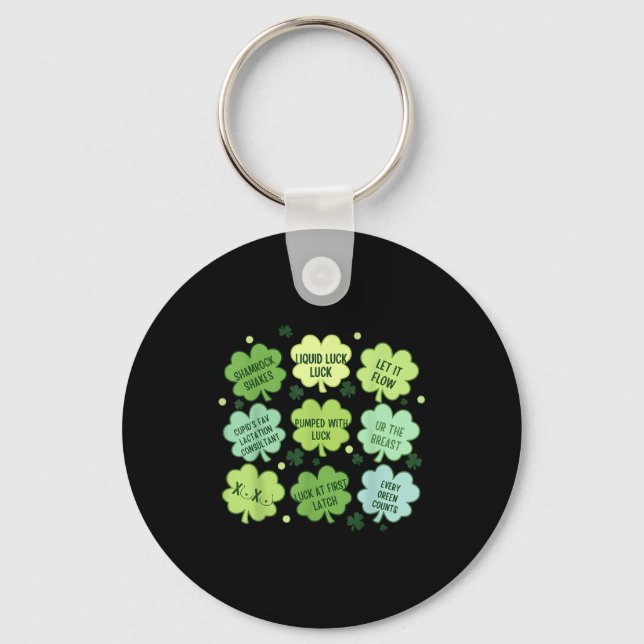 Lactation st patrick day breastfeeding consultant key ring (Front)