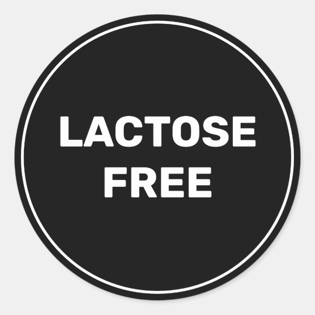 Lactose Free Allergy Safe Culinary Classic Round Sticker (Front)
