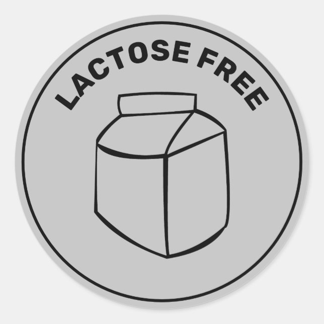 Lactose Free Allergy Safe Culinary Classic Round Sticker (Front)