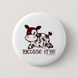 Lactose Free Brown Cow 6 Cm Round Badge
