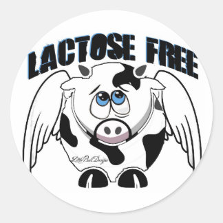 Lactose Free Cow Classic Round Sticker